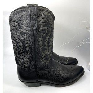 Cowboy boots MEN'S Classic Western  Style Black leather Size 12 D EUR 46